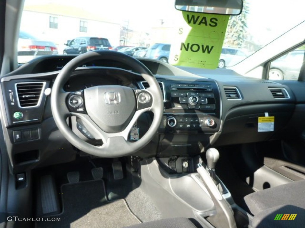 2013 Civic LX Sedan - Polished Metal Metallic / Black photo #14