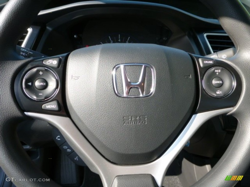 2013 Civic LX Sedan - Polished Metal Metallic / Black photo #16