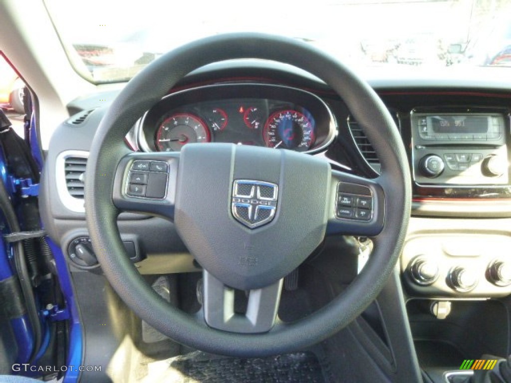 2014 Dodge Dart SE Black Steering Wheel Photo #88473624