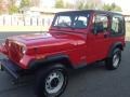1992 Radiant Fire Red Jeep Wrangler S 4x4  photo #3