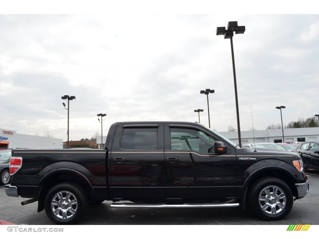 2010 F150 Lariat SuperCrew - Tuxedo Black / Tan photo #2