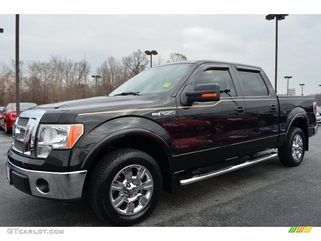 2010 F150 Lariat SuperCrew - Tuxedo Black / Tan photo #3