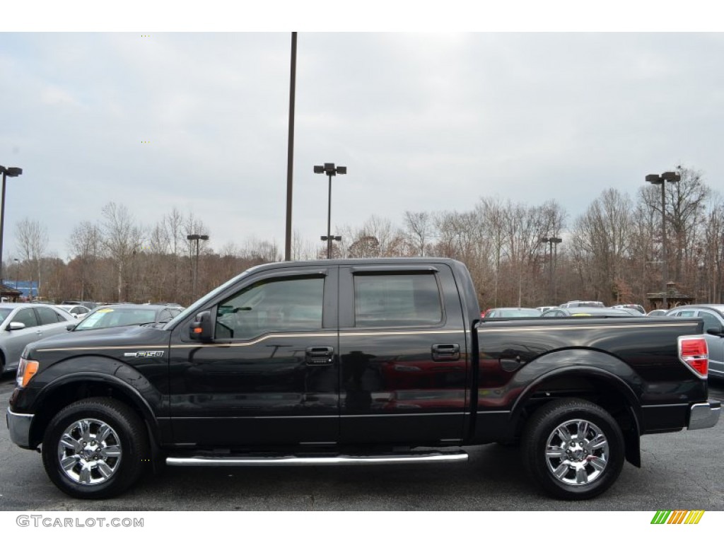 2010 F150 Lariat SuperCrew - Tuxedo Black / Tan photo #6