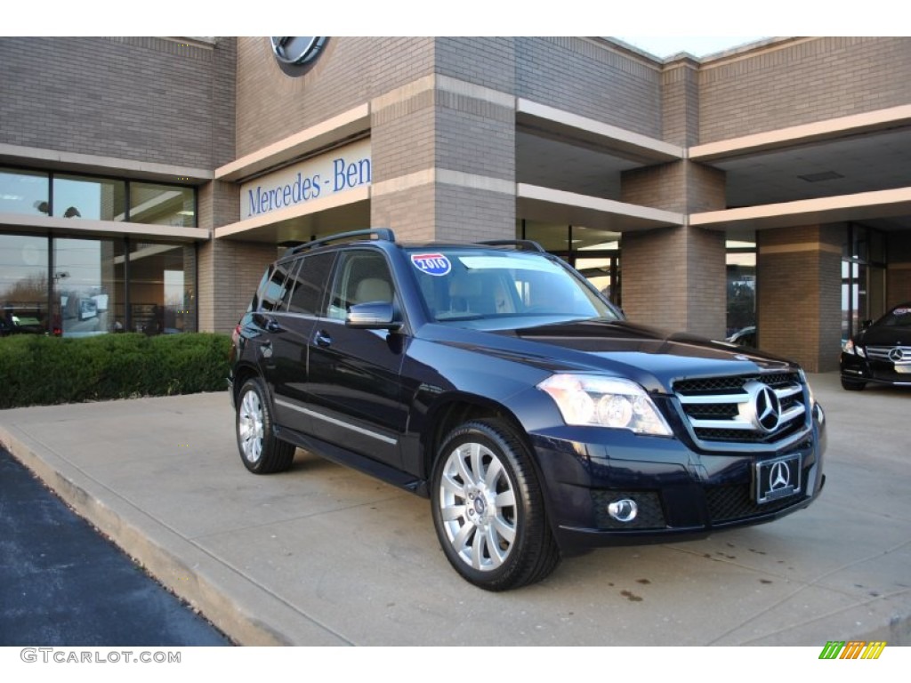2010 GLK 350 4Matic - Capri Blue Metallic / Almond/Black photo #1