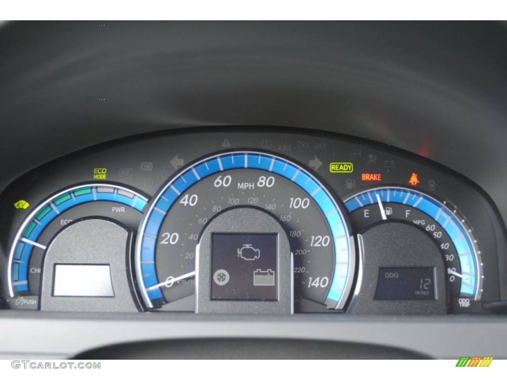 2014 Camry Hybrid XLE - Super White / Ivory photo #22