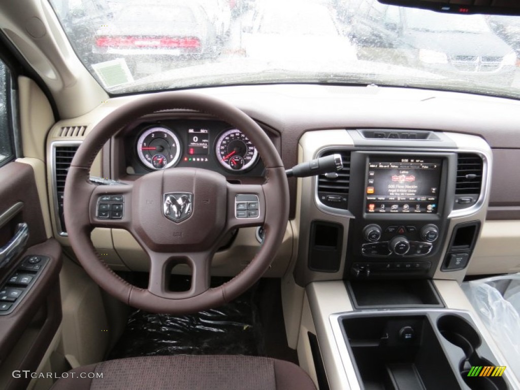 2014 Ram 3500 Big Horn Crew Cab Dually Canyon Brown/Light Frost Beige Dashboard Photo #88485786