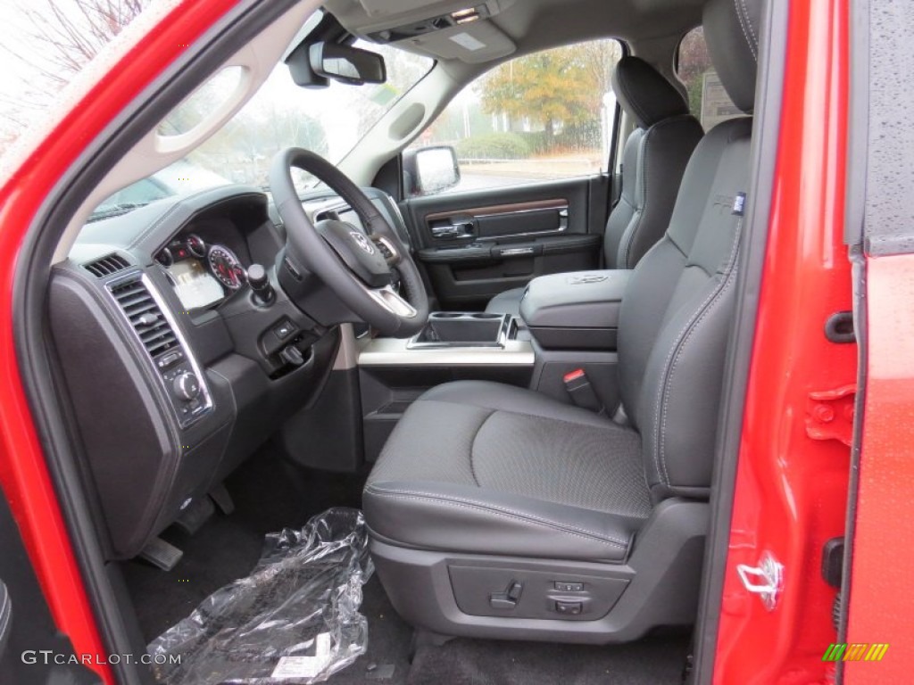 Black Interior 2014 Ram 1500 Laramie Crew Cab Photo #88486005