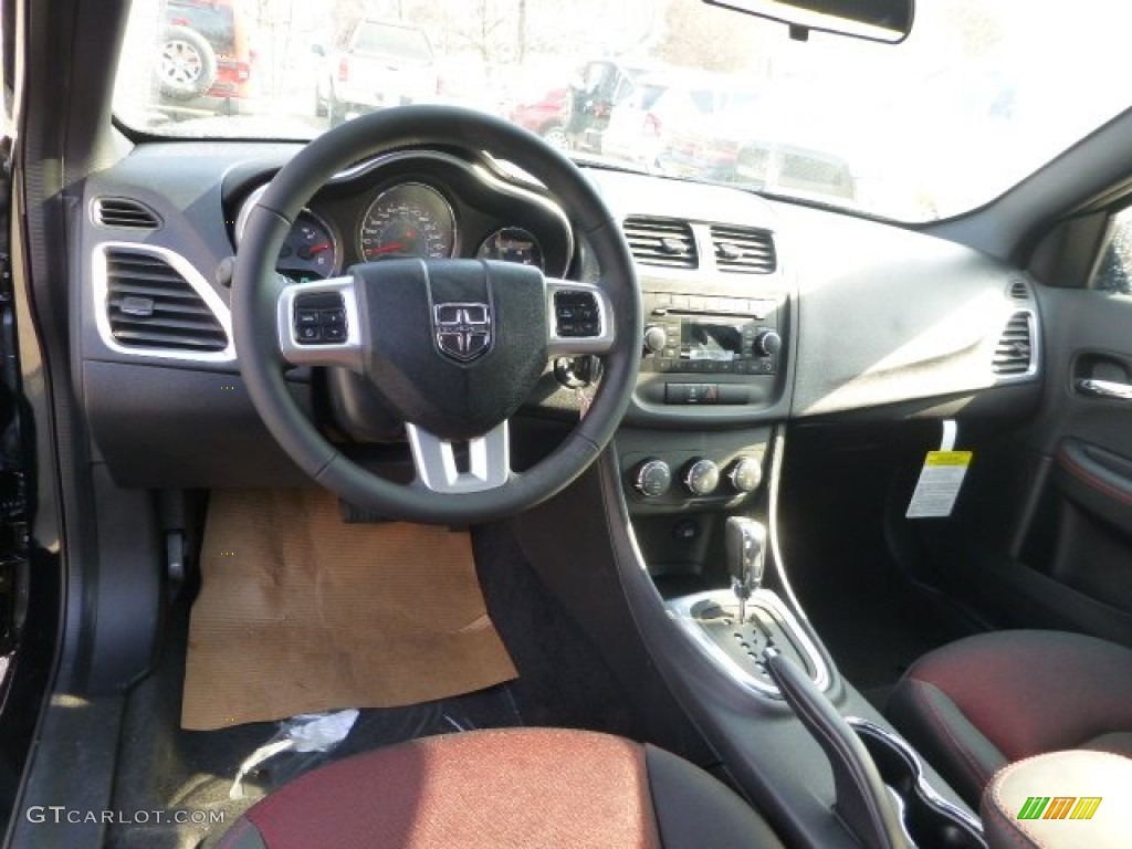 2014 Dodge Avenger SXT Black/Red Dashboard Photo #88486089