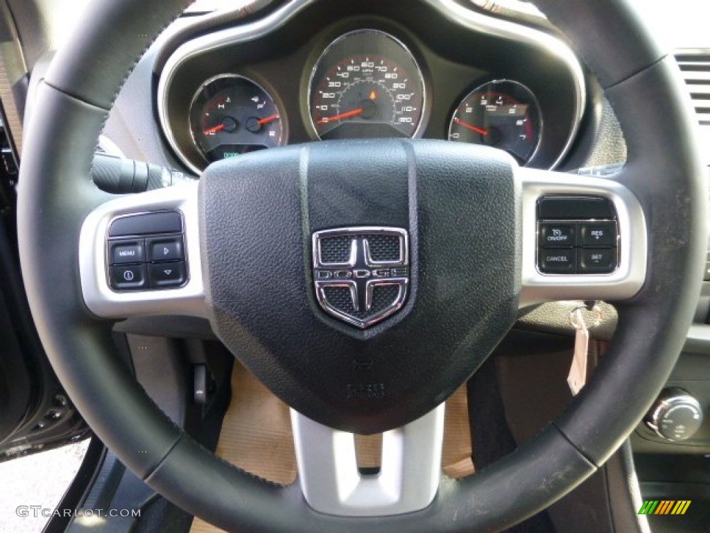 2014 Dodge Avenger SXT Black/Red Steering Wheel Photo #88486138