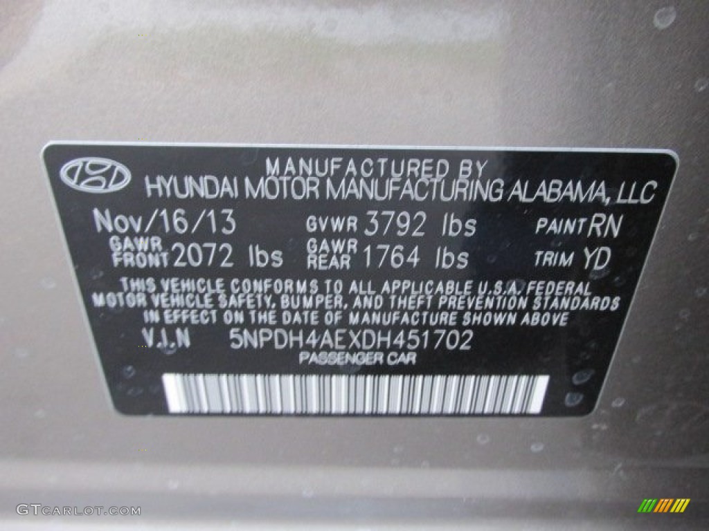 2013 Elantra GLS - Desert Bronze / Beige photo #15