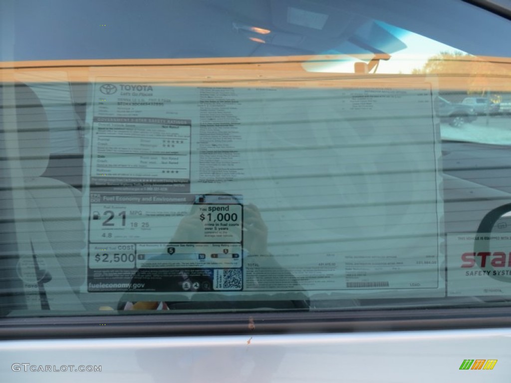 2014 Sienna LE - Silver Sky Metallic / Light Gray photo #36