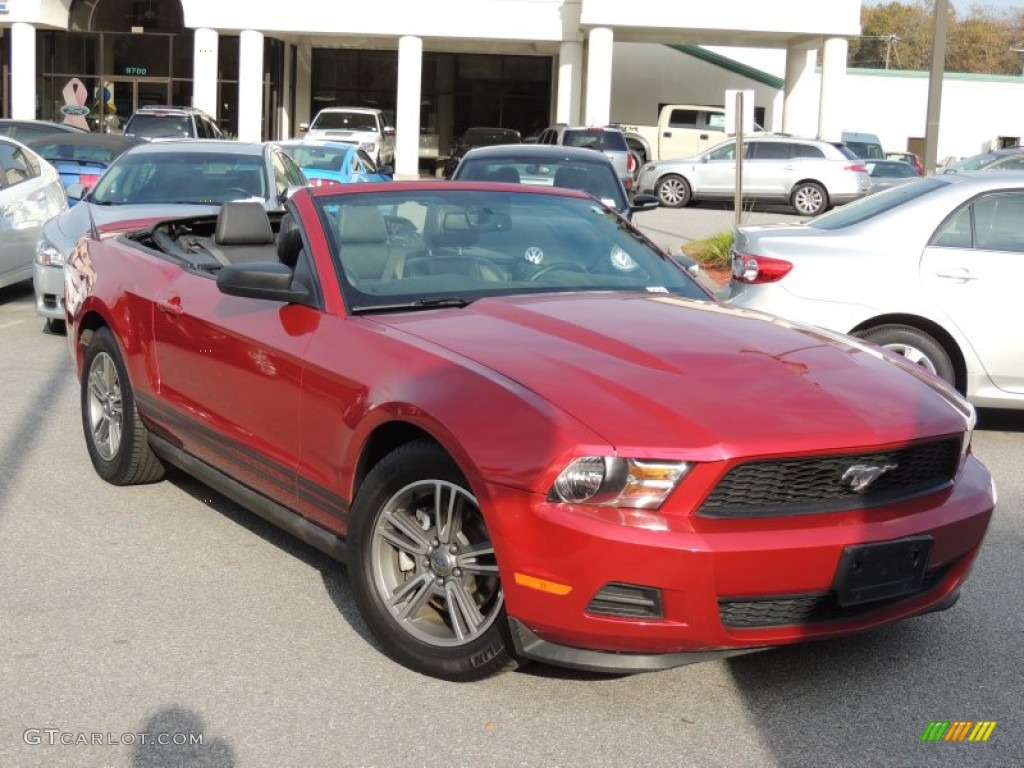 2012 Mustang V6 Convertible - Red Candy Metallic / Charcoal Black photo #1