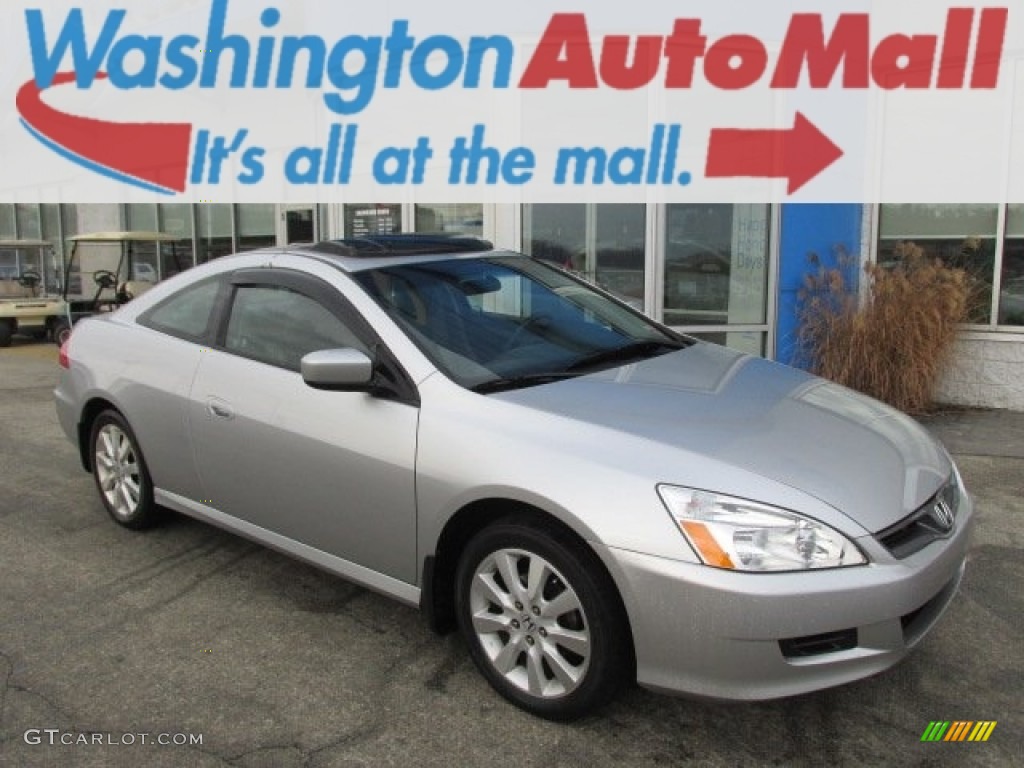 2007 Accord EX V6 Coupe - Alabaster Silver Metallic / Black photo #1