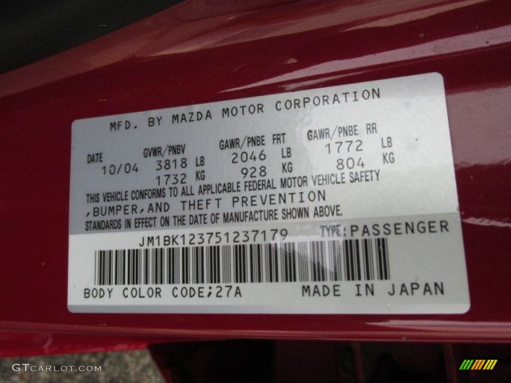 2005 MAZDA3 s Sedan - Velocity Red Mica / Black/Red photo #19