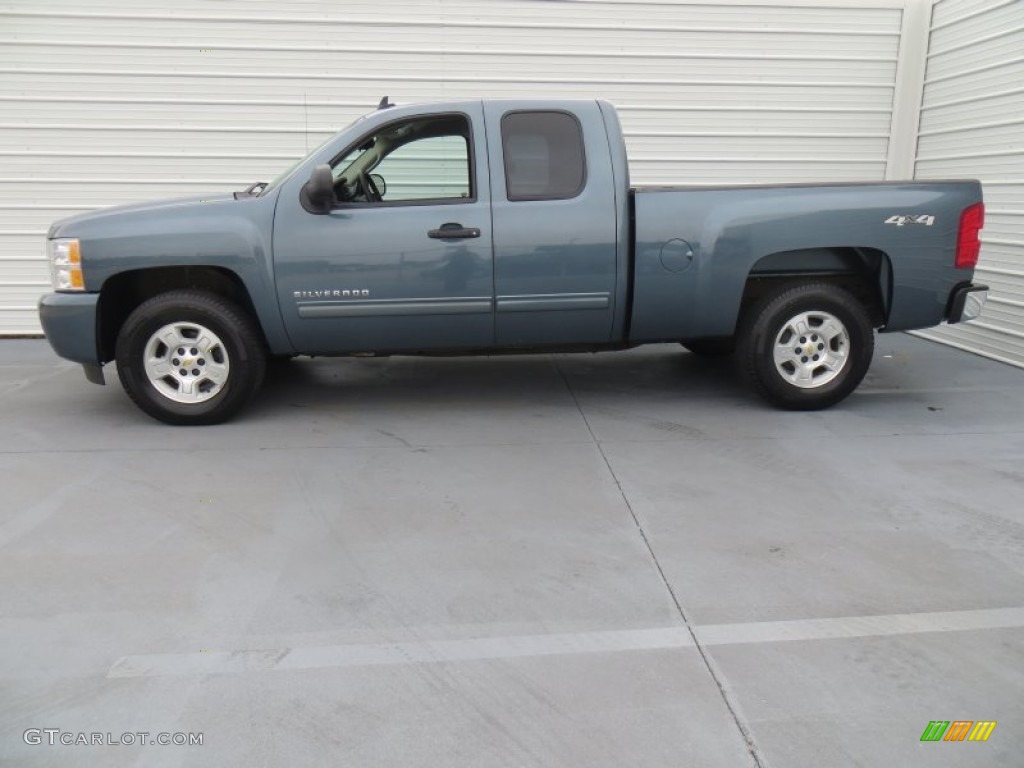 2009 Silverado 1500 LS Extended Cab 4x4 - Blue Granite Metallic / Dark Titanium photo #6