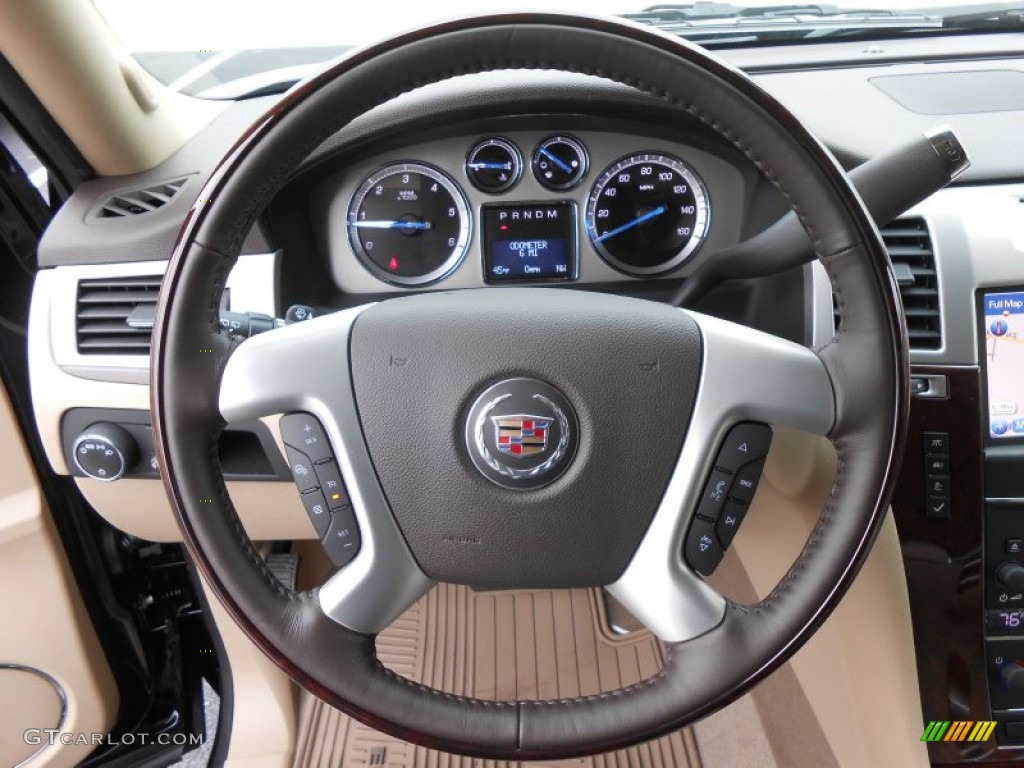 2014 Cadillac Escalade ESV Luxury AWD Cashmere/Cocoa Steering Wheel Photo #88499252