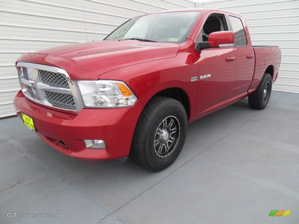 2009 Ram 1500 SLT Quad Cab - Inferno Red Crystal Pearl / Dark Slate/Medium Graystone photo #7