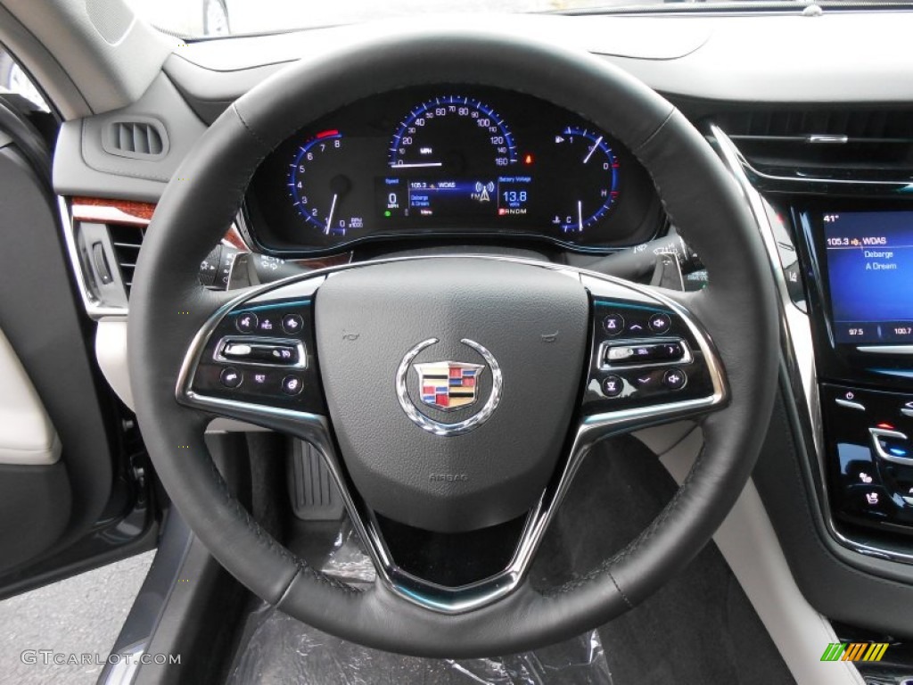 2014 Cadillac CTS Luxury Sedan AWD Light Platinum/Jet Black Steering Wheel Photo #88499997