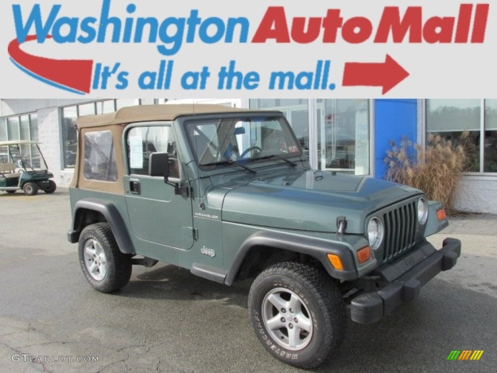 2000 Wrangler SE 4x4 - Medium Fern Green Pearl / Camel photo #1