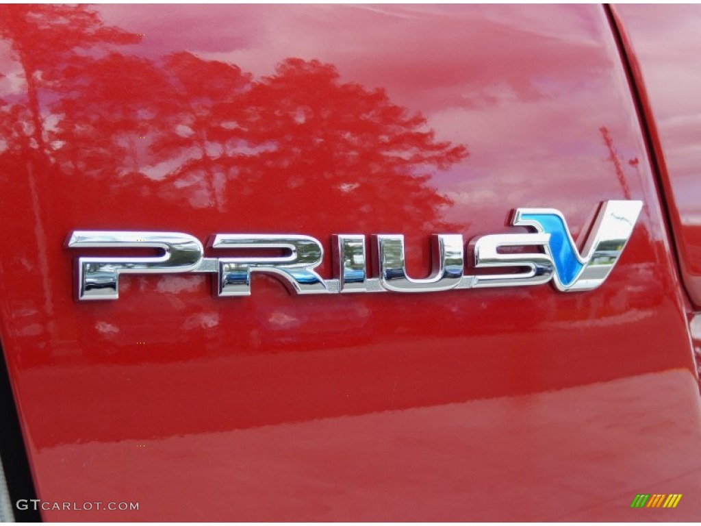 2013 Prius v Five Hybrid - Barcelona Red Metallic / Dark Gray photo #8