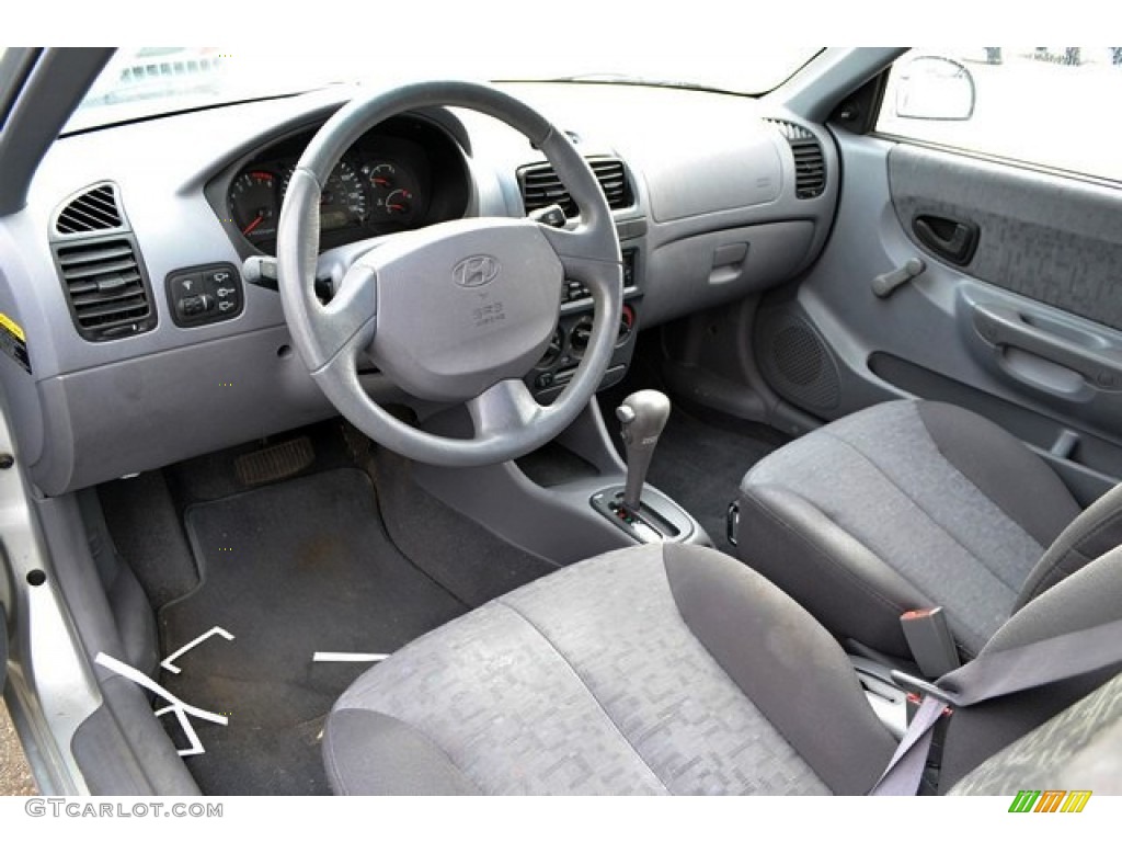 2005 Accent GLS Coupe - Silver Mist / Gray photo #5