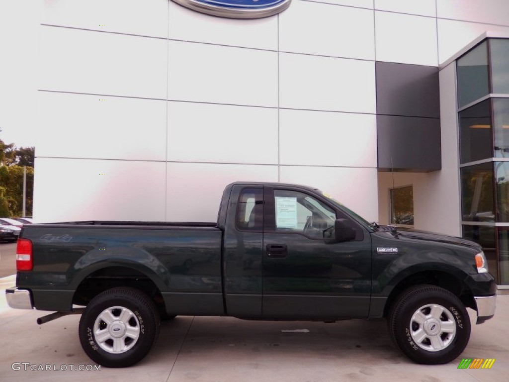 2004 F150 XLT Regular Cab 4x4 - Aspen Green Metallic / Dark Flint photo #6