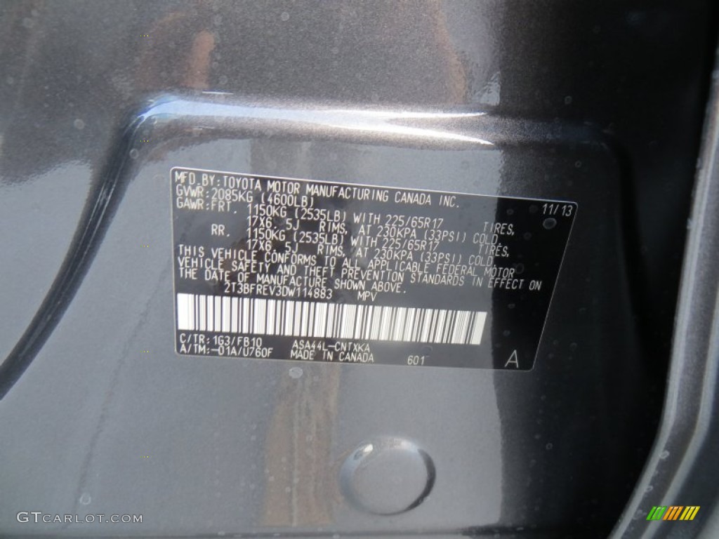 2013 RAV4 LE AWD - Magnetic Gray Metallic / Ash photo #33