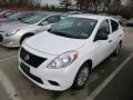 2013 Fresh Powder White Nissan Versa 1.6 S Sedan  photo #3