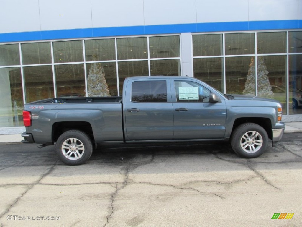 2014 Silverado 1500 LT Crew Cab 4x4 - Blue Granite Metallic / Jet Black photo #2