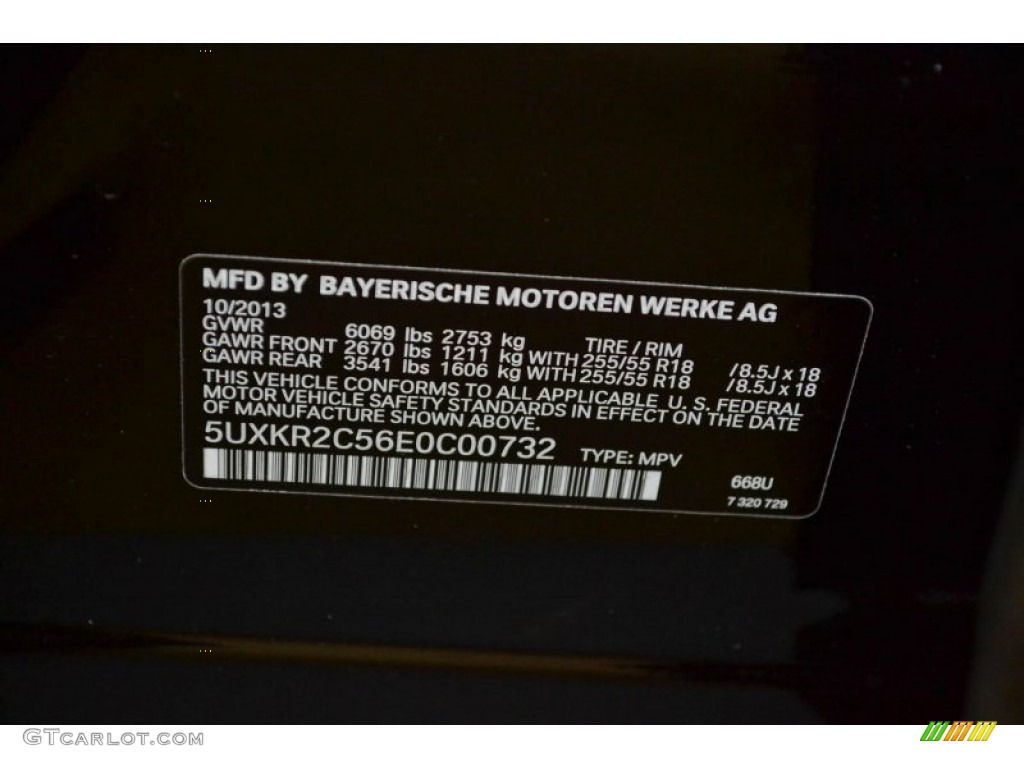 2014 X5 Color Code 668 for Jet Black Photo #88528200