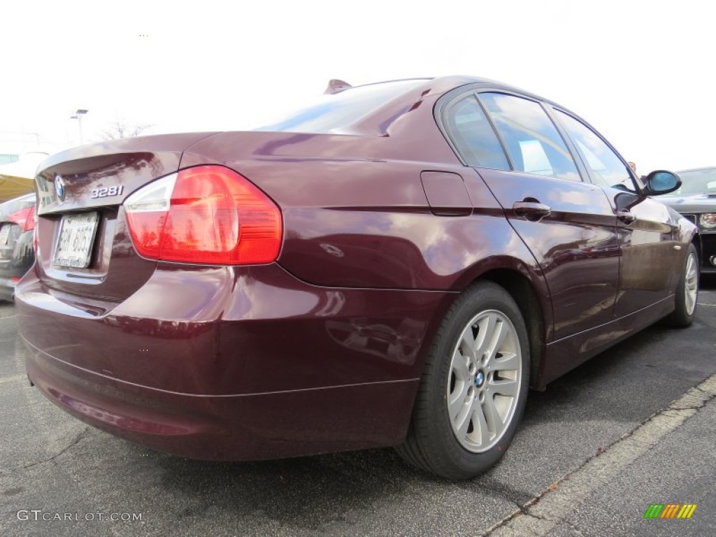 2007 3 Series 328i Sedan - Barrique Red Metallic / Black photo #3