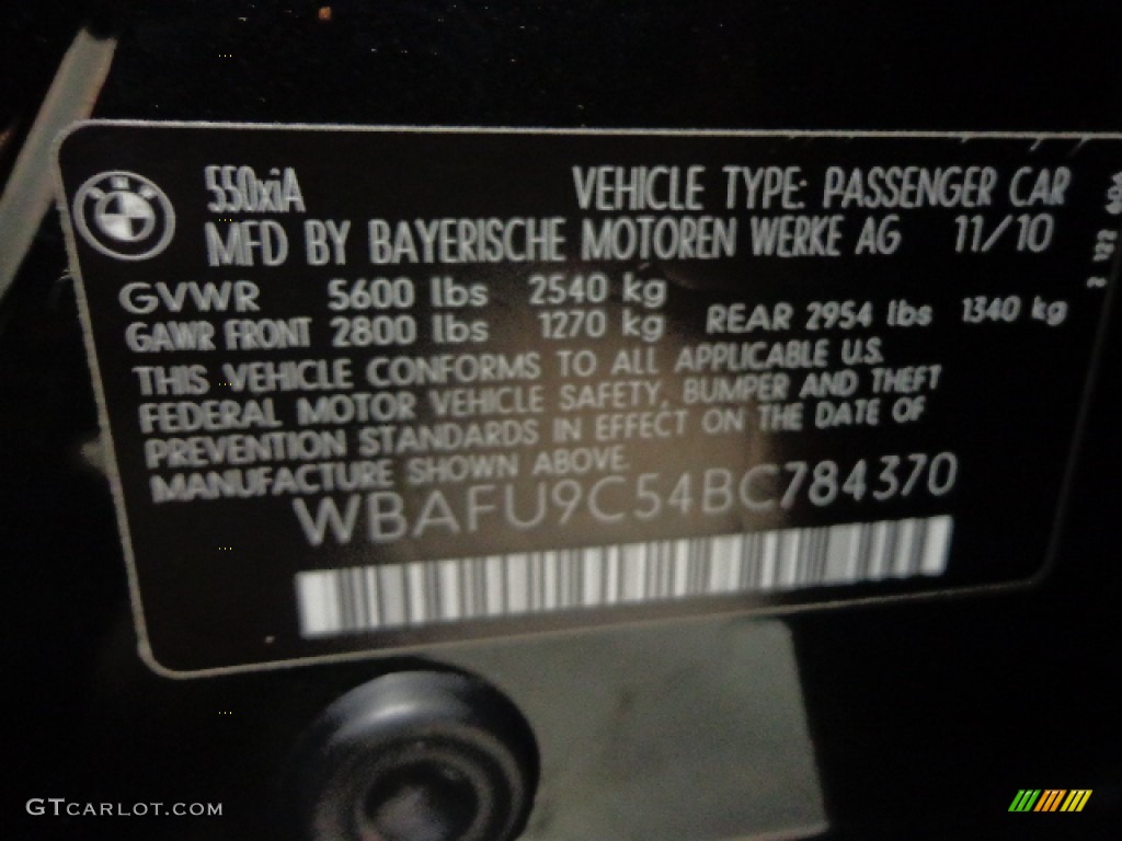 2011 5 Series 550i xDrive Sedan - Black Sapphire Metallic / Cinnamon Brown photo #15