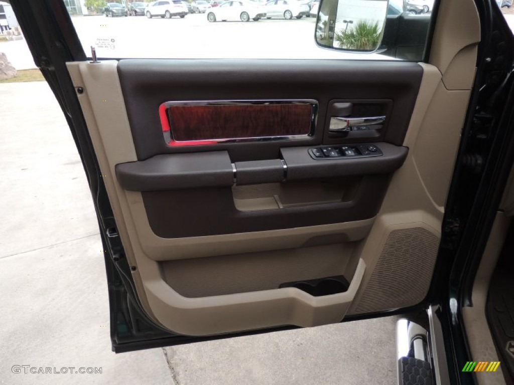 2011 Ram 1500 Laramie Crew Cab - Hunter Green Pearl / Light Pebble Beige/Bark Brown photo #13