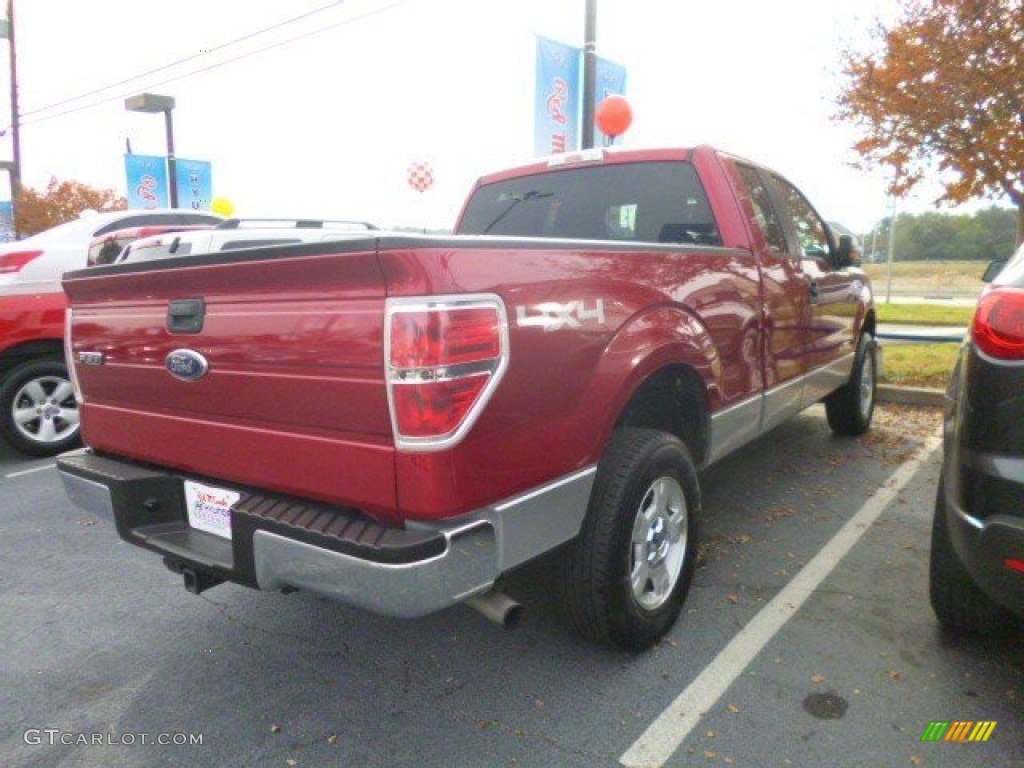 2011 F150 XLT SuperCab 4x4 - Red Candy Metallic / Steel Gray photo #4