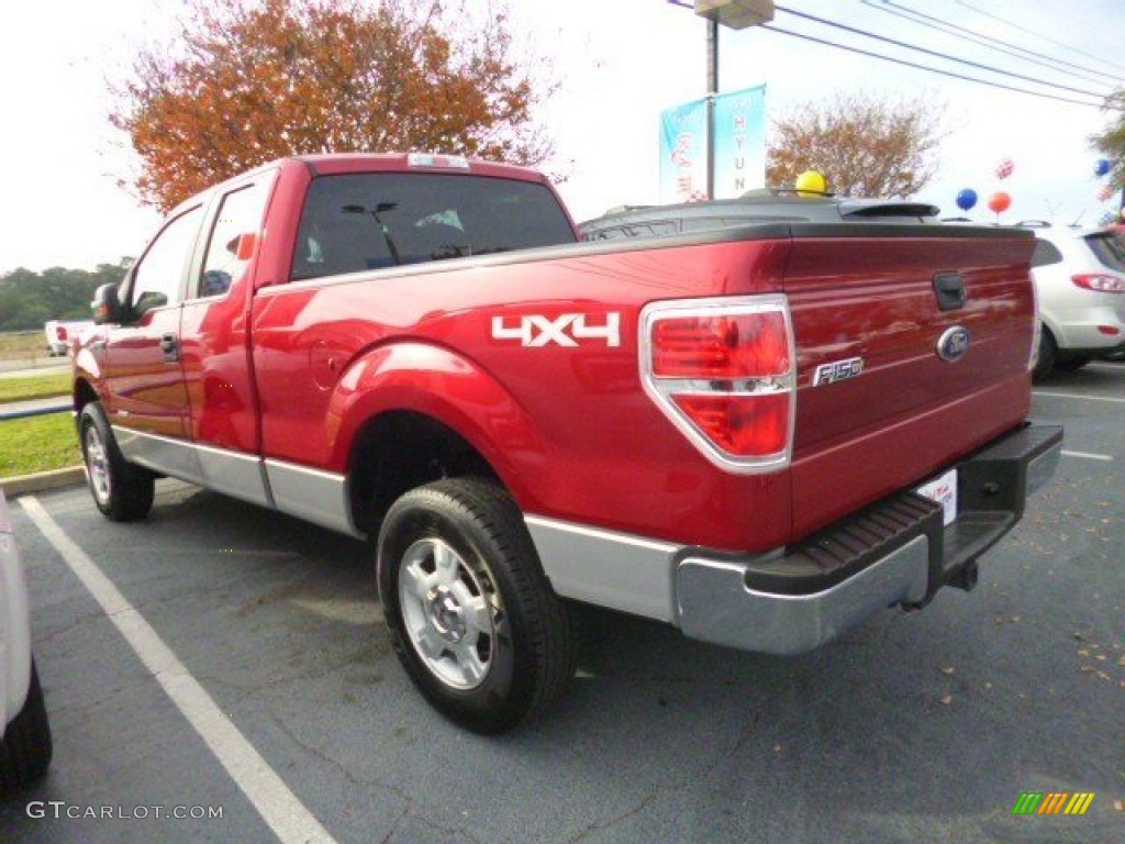 2011 F150 XLT SuperCab 4x4 - Red Candy Metallic / Steel Gray photo #5