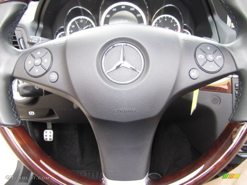2011 Mercedes-Benz E 350 Cabriolet Black Steering Wheel Photo #88534553