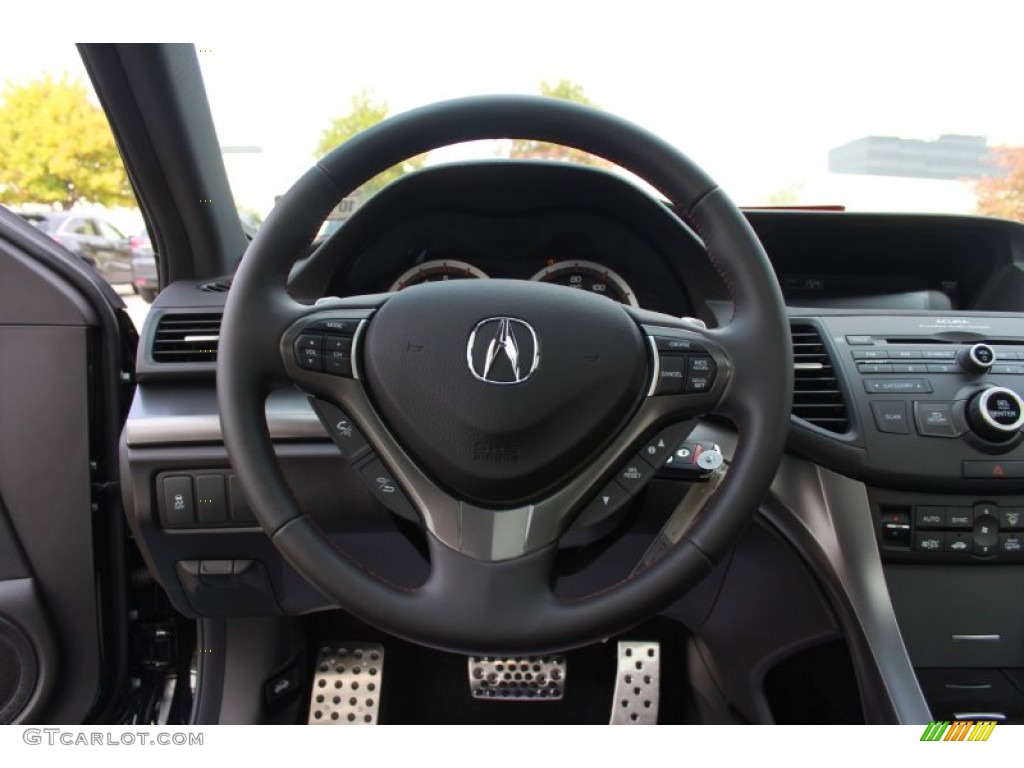 2014 Acura TSX Special Edition Sedan Ebony Steering Wheel Photo #88545275