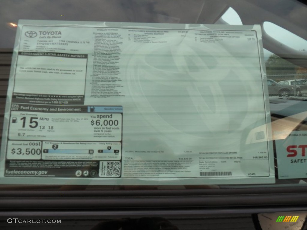 2014 Toyota Tundra 1794 Edition Crewmax Window Sticker Photos