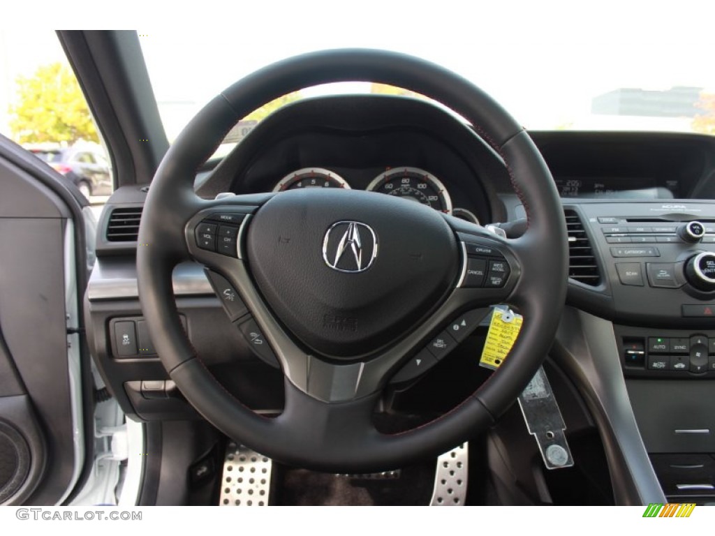 2014 Acura TSX Special Edition Sedan Ebony Steering Wheel Photo #88546118