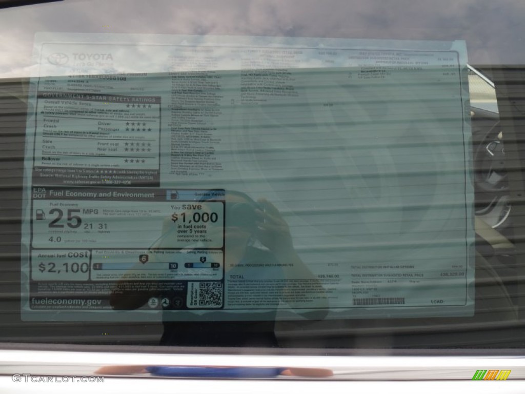 2014 Toyota Avalon XLE Premium Window Sticker Photo #88548140