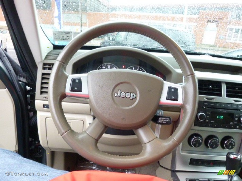 2010 Jeep Liberty Limited 4x4 Pastel Pebble Beige Steering Wheel Photo #88548530
