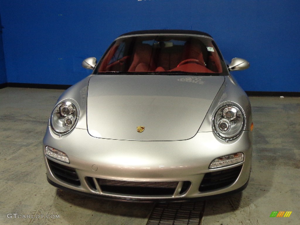 2012 911 Carrera GTS Cabriolet - Platinum Silver Metallic / Carrera Red Natural Leather photo #2