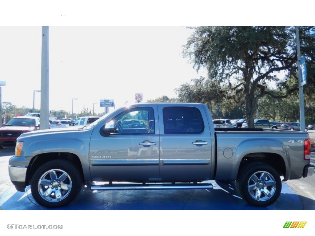 2013 Sierra 1500 SLE Crew Cab 4x4 - Steel Gray Metallic / Ebony photo #2