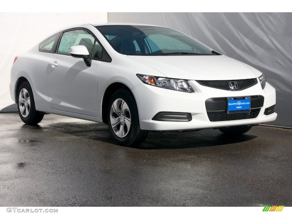 2013 Civic LX Coupe - White Orchid Pearl / Gray photo #1