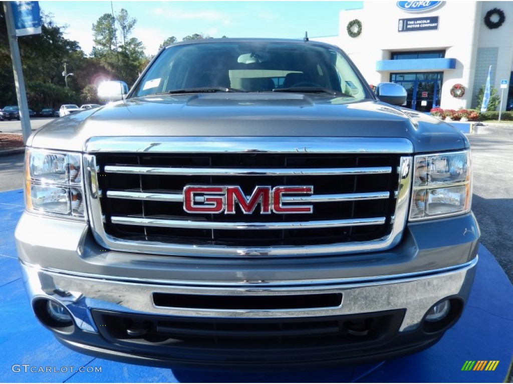2013 Sierra 1500 SLE Crew Cab 4x4 - Steel Gray Metallic / Ebony photo #9