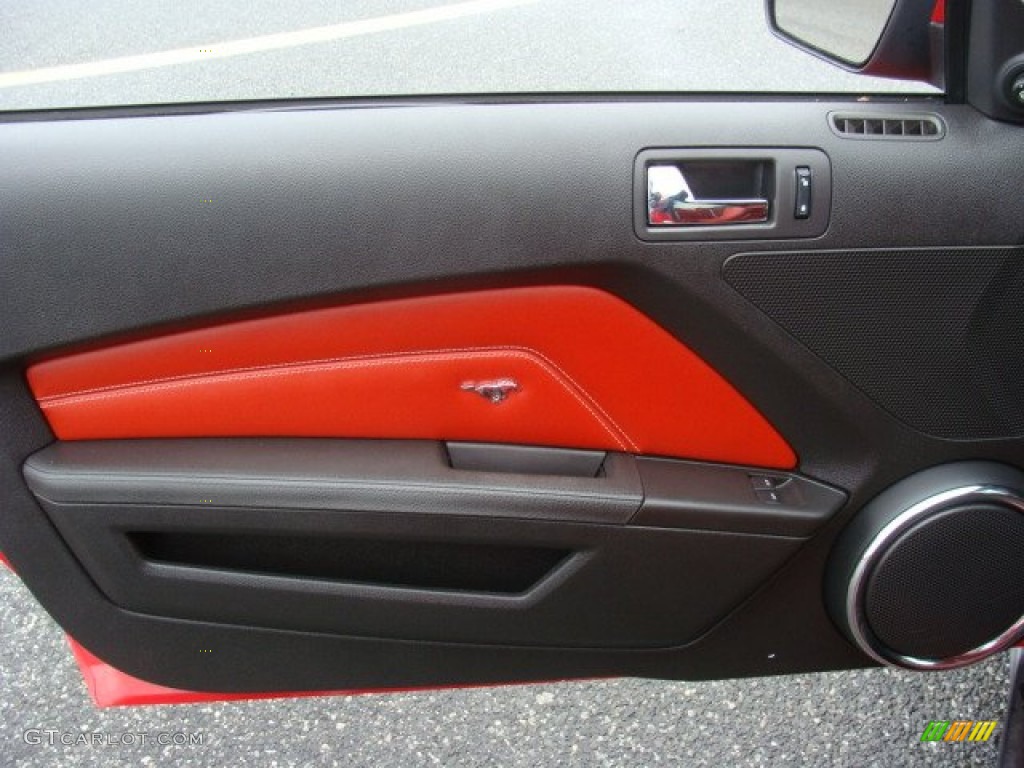 2010 Ford Mustang GT Premium Coupe Brick Red Door Panel Photo #88555859
