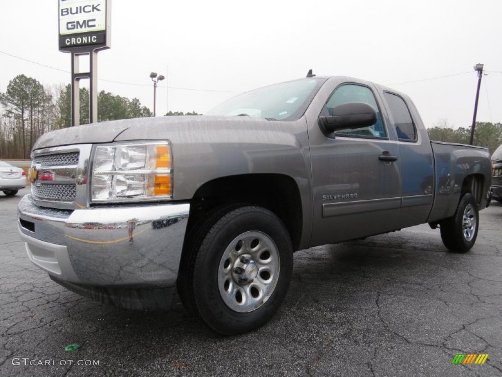 2013 Silverado 1500 LT Extended Cab - Graystone Metallic / Ebony photo #3