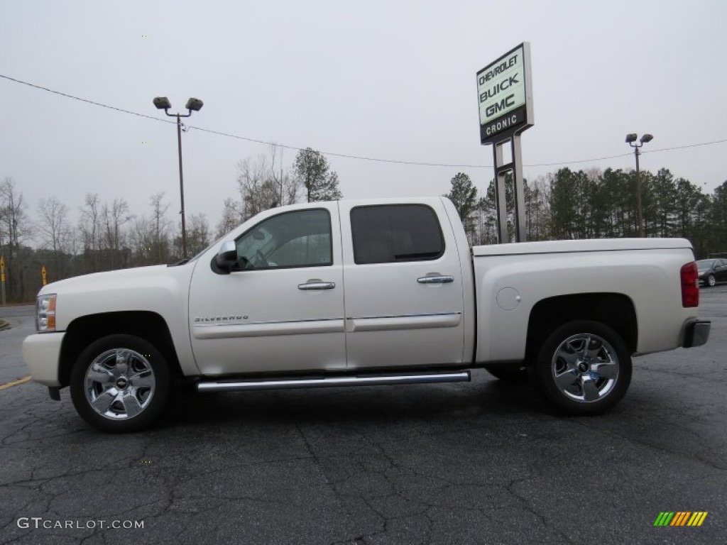 2011 Silverado 1500 LTZ Crew Cab - White Diamond Tricoat / Dark Cashmere/Light Cashmere photo #4