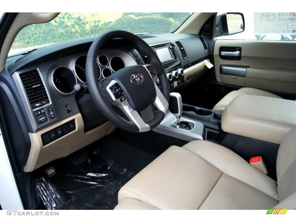 Sand Beige Interior 2014 Toyota Sequoia Limited 4x4 Photo #88559417