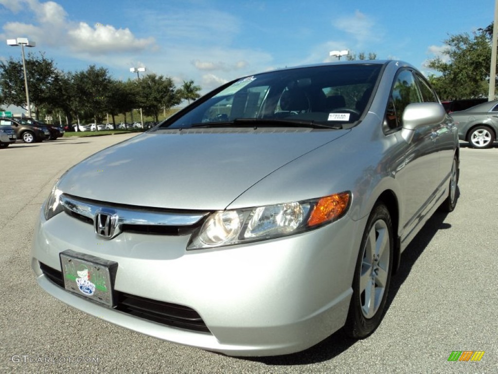 2007 Civic EX Sedan - Alabaster Silver Metallic / Gray photo #14